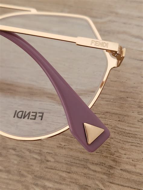 FENDI FF 0329 DDB Gold Oversized Eyeglasses Frames Made 